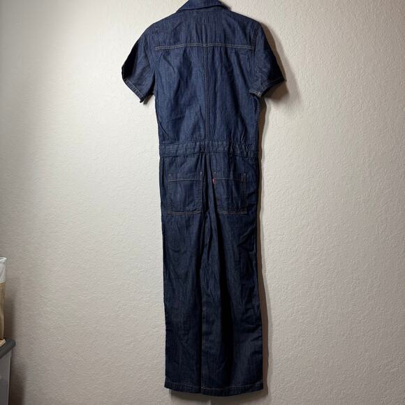 Levi's Women's Denim Blue Jean Short Sleeve Jumpsuit Size XS NEW - Picture 10 of 10